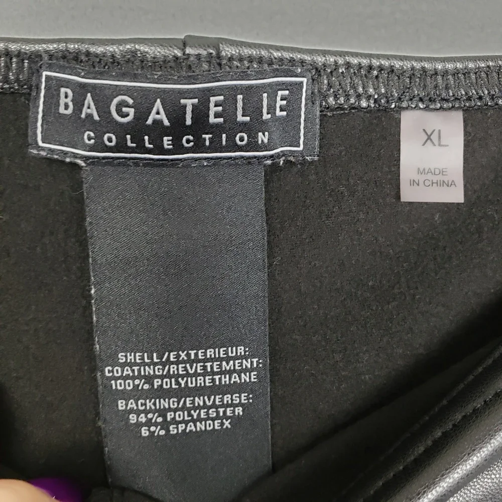 Bagatelle Collection XL High Rise Pull On Faux Leather Pants‎ Black Indie Sleeze